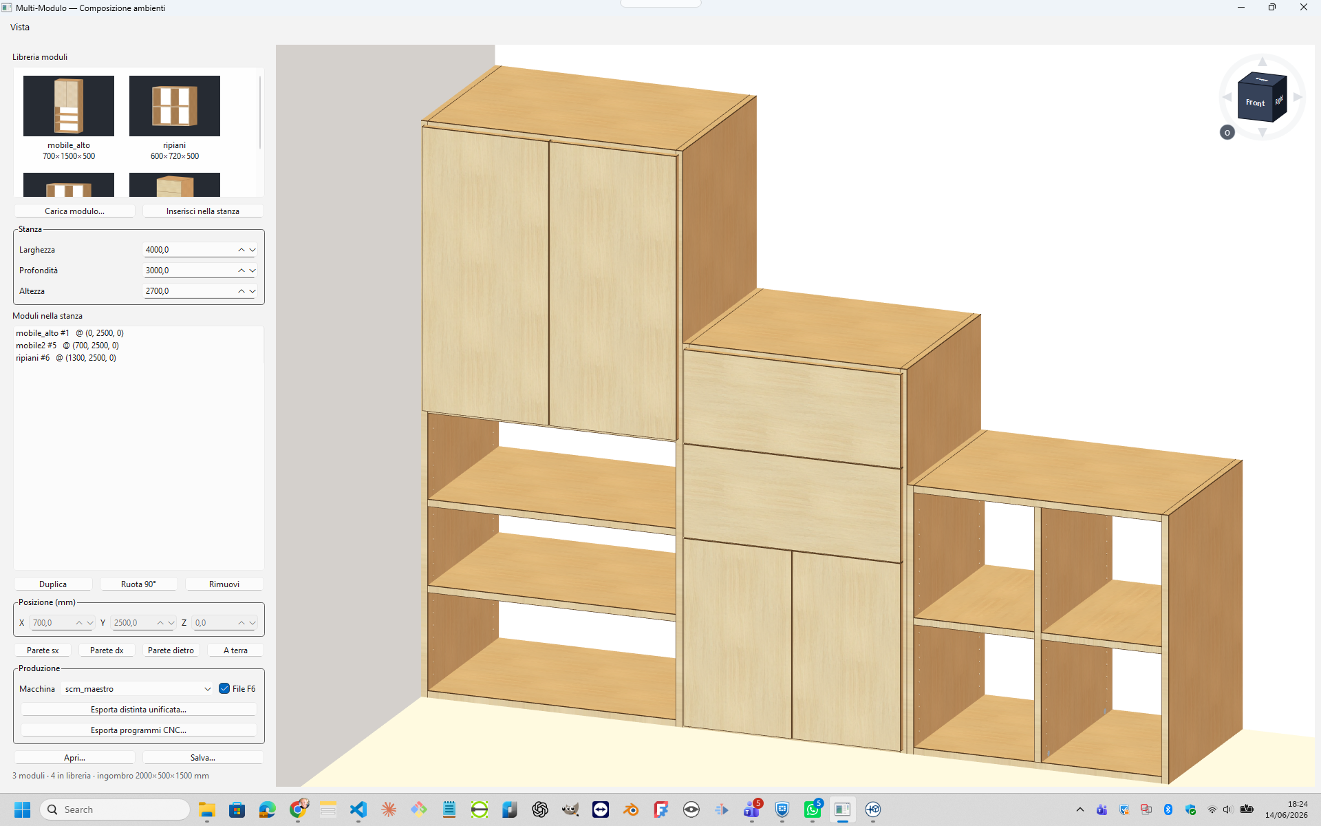 Cabinet Designer — diagonal corner cabinet (angoliera)