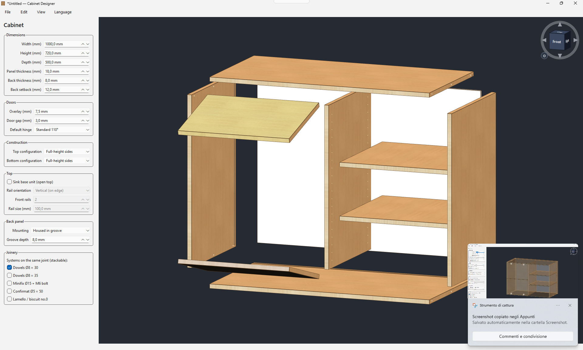 Cabinet Designer — material and edge-band catalog editor