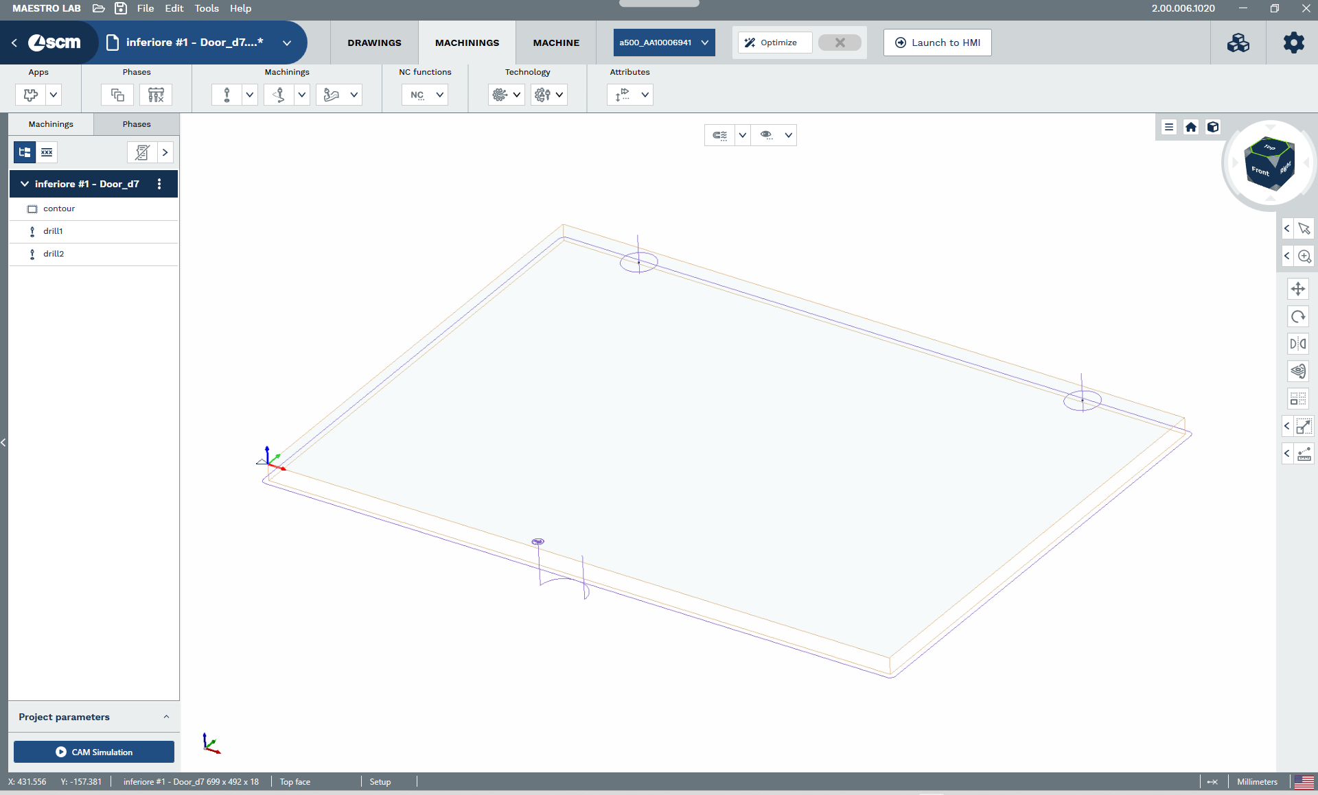 Cabinet Designer — SCM Maestro CNC export